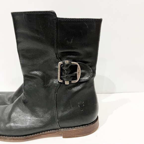 Frye Black Mid Calf Leather Boots - Picture 3 of 15
